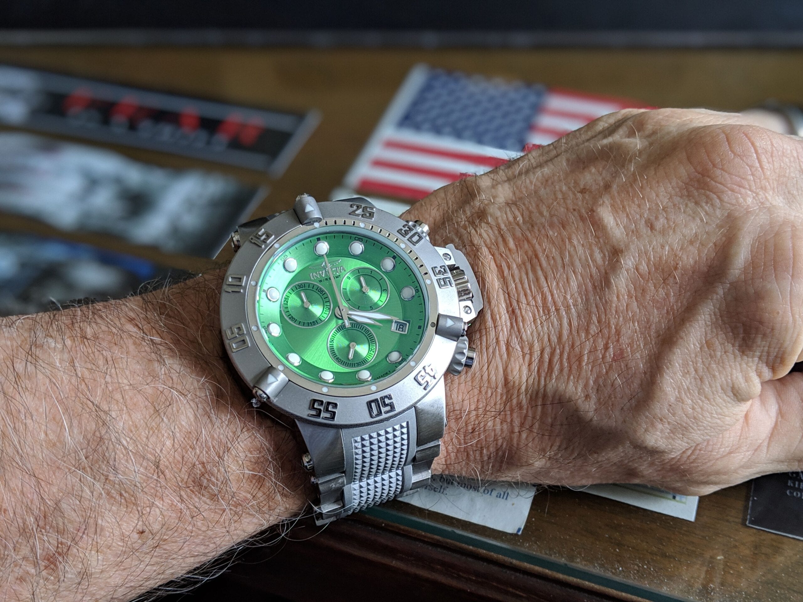 Invicta Watch with green face