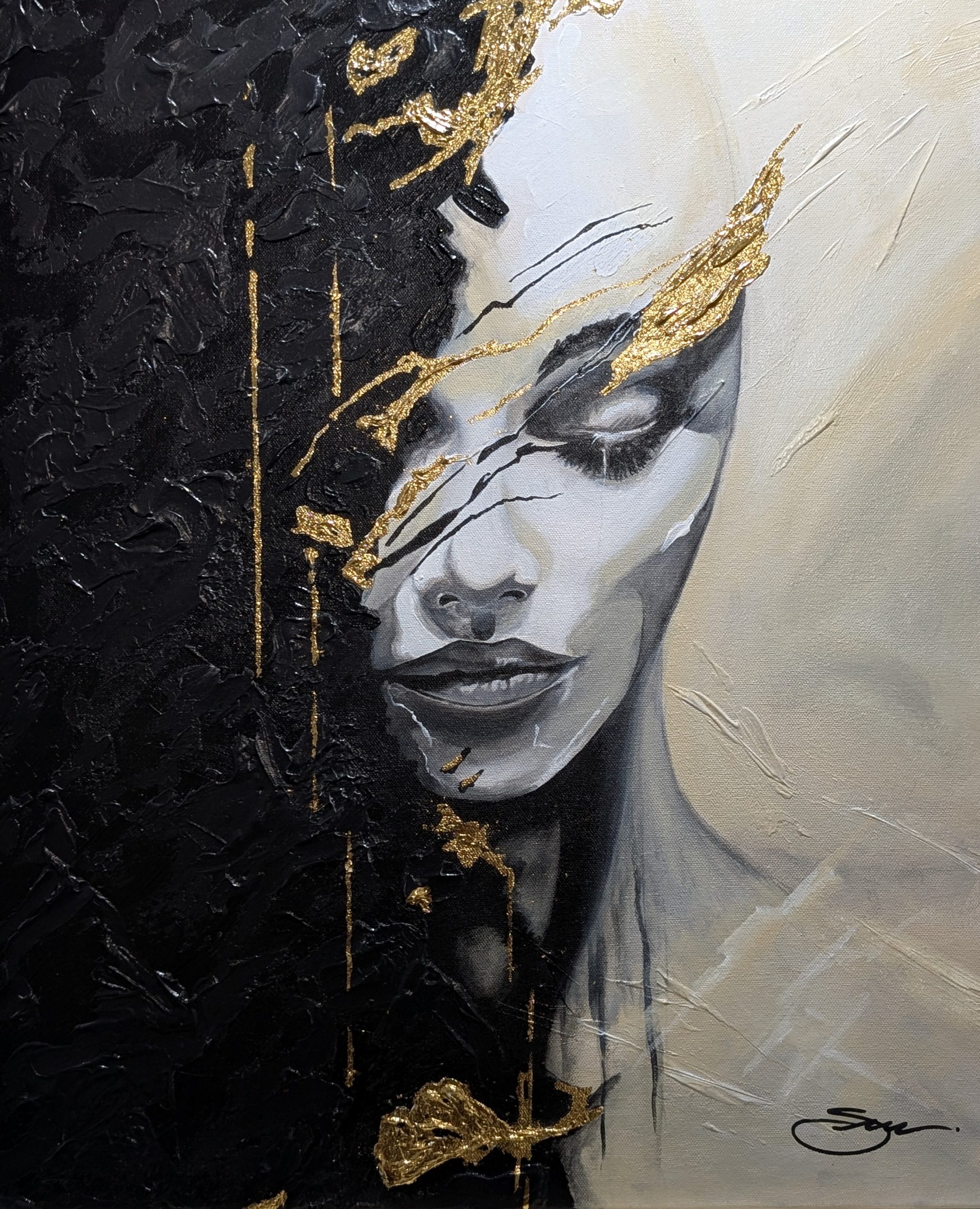 Acrylic abstract portrait